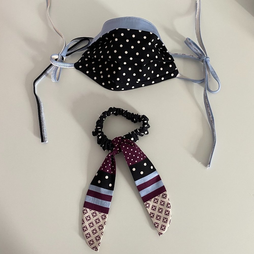 Homemade Cotton Face Mask & Matching Scrunchies